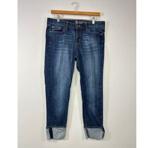 Gap Straight Cuff Jeans Womens 8/29R Dark Wash Cuffed Ankle Denim